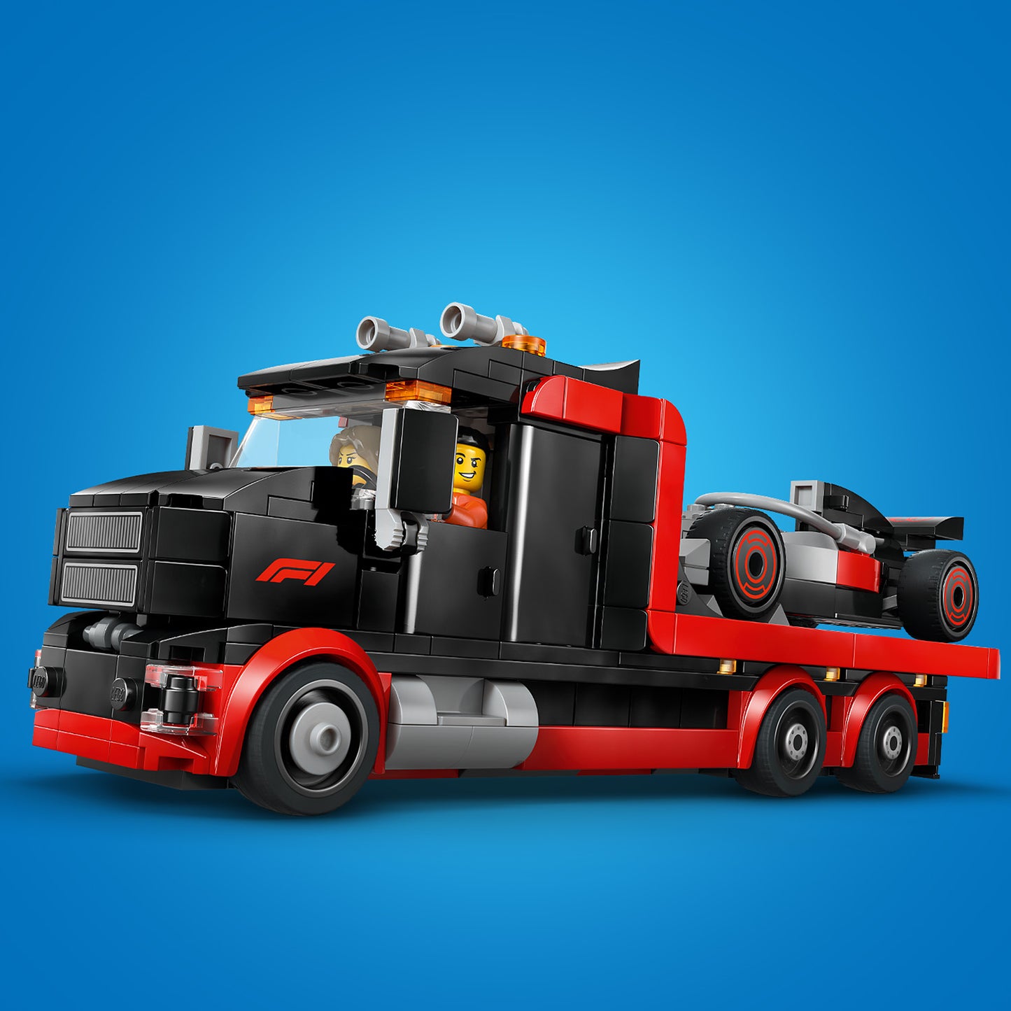 LEGO City F1 Displaytruck met Audi F1 Racewagen Speelgoed voor Kinderen - Bouwpakket met 3 Minifiguren en Voertuigliftfunctie - Cadeau voor Jongens vanaf 7 Jaar en Motorsport Fans - 60493