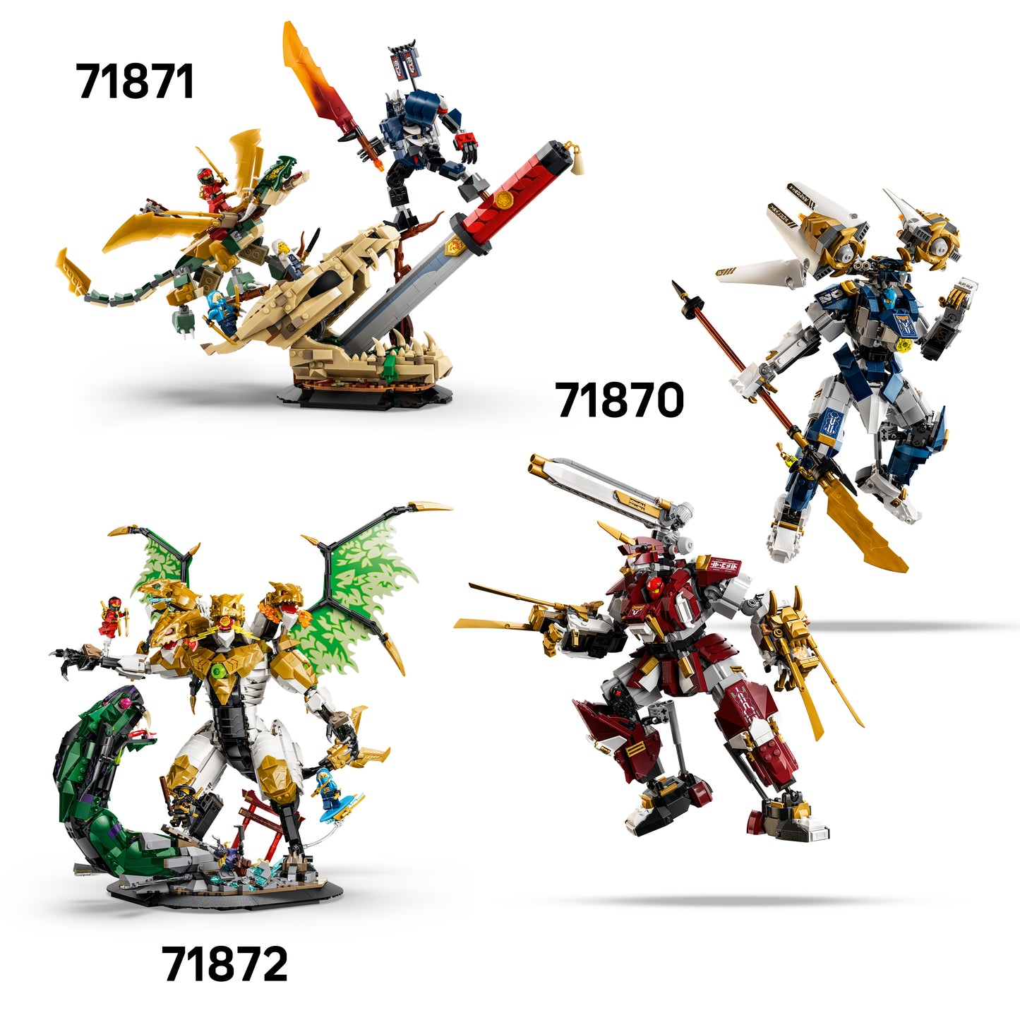 LEGO NINJAGO De Twee Torenhoge Mecha Speelgoed voor Kinderen - Bouwpakket met Actiefiguren Geïnspireerd op NINJAGO Legends De Nacht Valt - Cadeau voor Jongens en Meisjes Vanaf 12 Jaar - 71870
