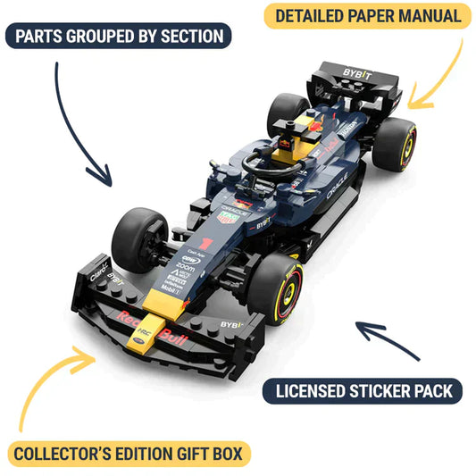 Max zijn RedBull F1 auto in Bouwblokjes uitvoering | 2TTOYS ✓ Official shop<br>