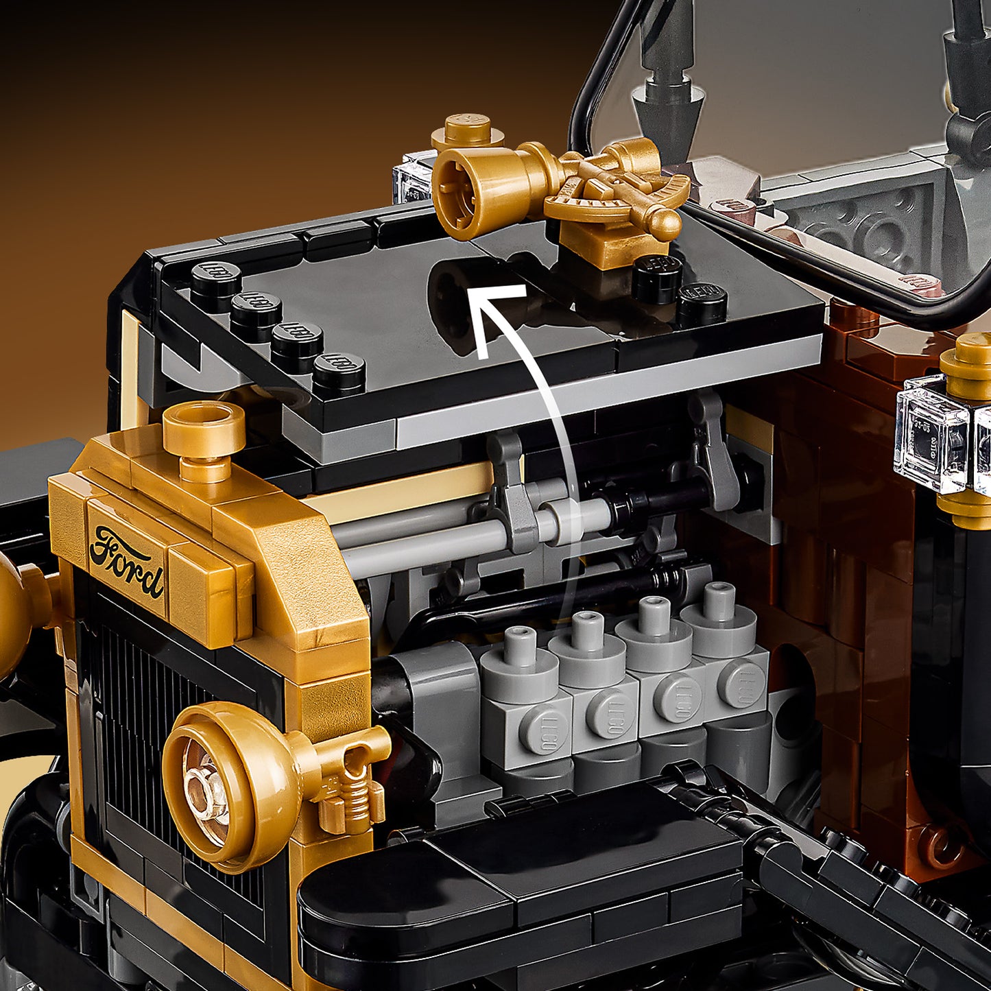 LEGO Icons Ford Model T Klassieke Auto Bouwpakket voor Volwassenen – Modelauto met Stoffen Dak, Hoge Wielen en Gedeelde Voorruit – Woondecoratie – Cadeau voor Mannen en Vrouwen 11376