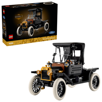 LEGO Icons Ford Model T Klassieke Auto Bouwpakket voor Volwassenen – Modelauto met Stoffen Dak, Hoge Wielen en Gedeelde Voorruit – Woondecoratie – Cadeau voor Mannen en Vrouwen 11376