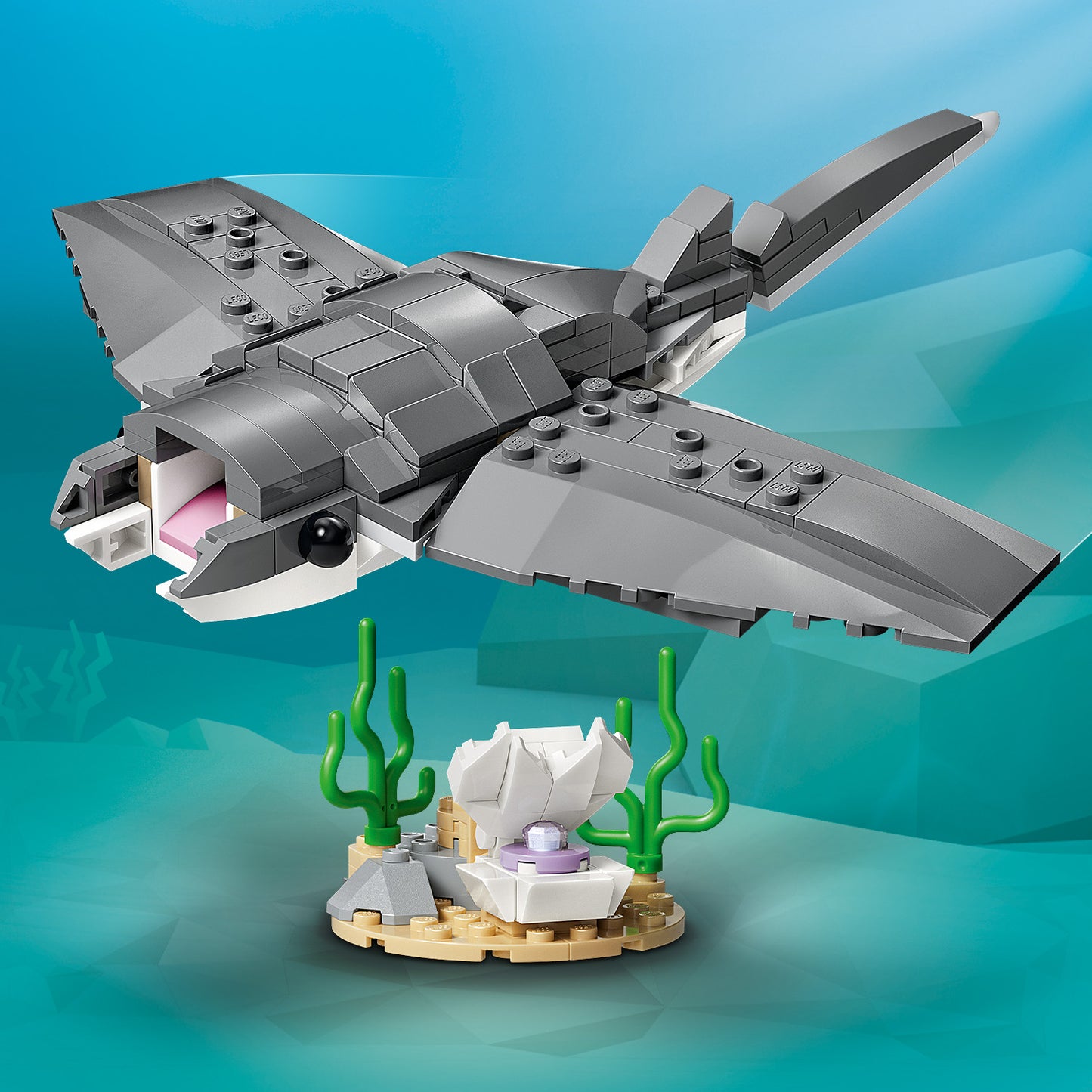 LEGO® Creator Woeste Haai met Schatkist - Bouw Om tot Lantaarnvis of Mantarog - 31381