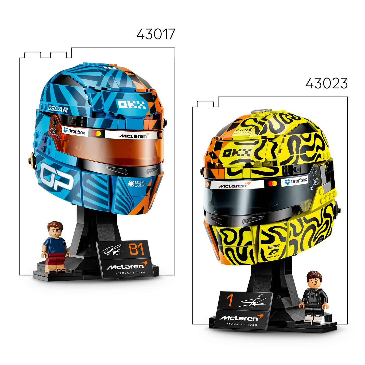 LEGO Editions McLaren Mastercard F1 Team Helm van Lando Norris - F1 Merchandise - Bouwpakket voor Kinderen met Formule 1 Coureur Minifiguur - Cadeau voor Jongens en Fans vanaf 14 Jaar 43023