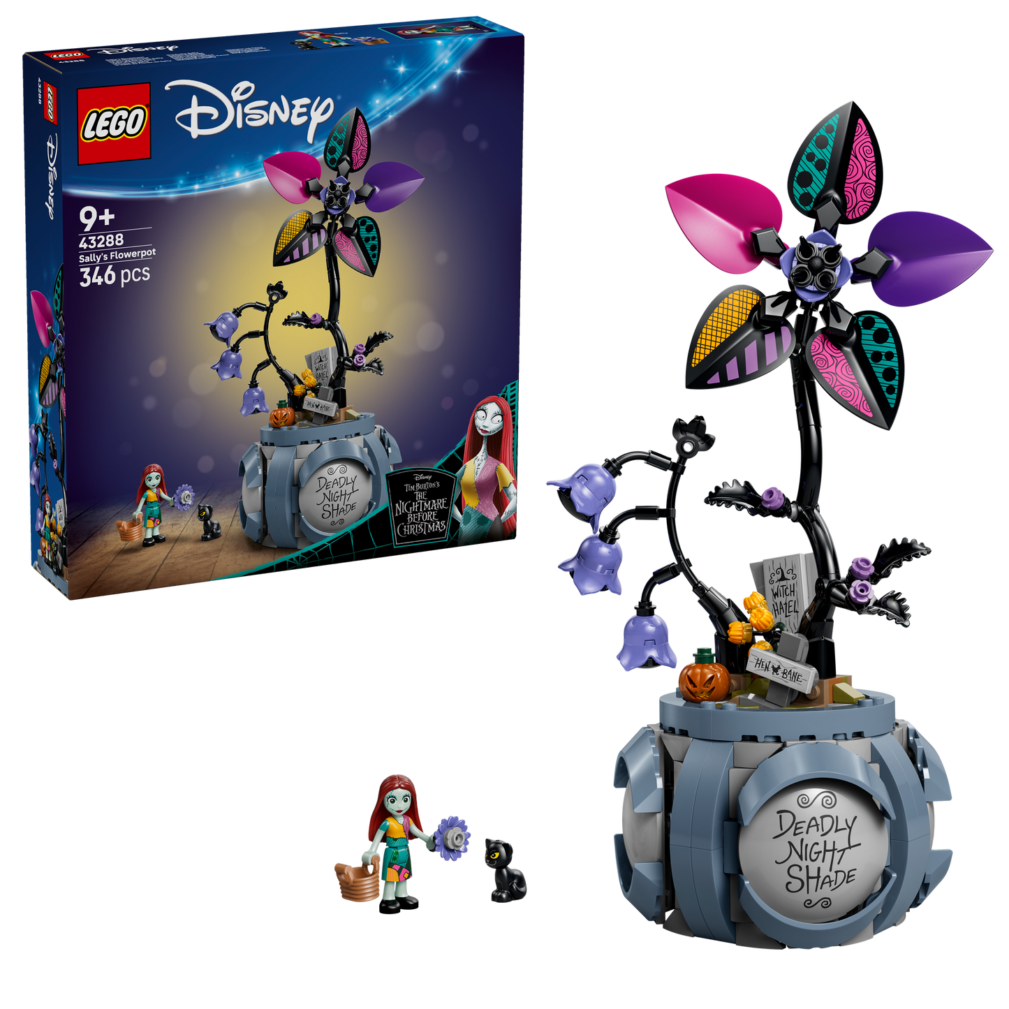 LEGO | Disney Sally’s Bloempot – Kinderkamer Decoratie met 2 Kunstbloemen, 2 Poppetjes, Speelgoedkeuken en Accessoires – Cadeau voor Meisjes vanaf 9 Jaar en The Nightmare Before Christmas Fans 43288
