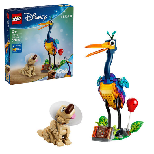 LEGO | Disney Kevin en Dug – Bouwbare Speelgoed Hond en Vogel met Accessoires Incl. Rode Ballon, Bladeren en Displaystandaard – Verjaardagscadeau voor Meisjes vanaf 9 Jaar en Fans van Film Up 43290