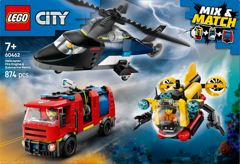 LEGO Helicopter, Fire Truck and Submarine 60462 City (Pre-Order: January 2025)