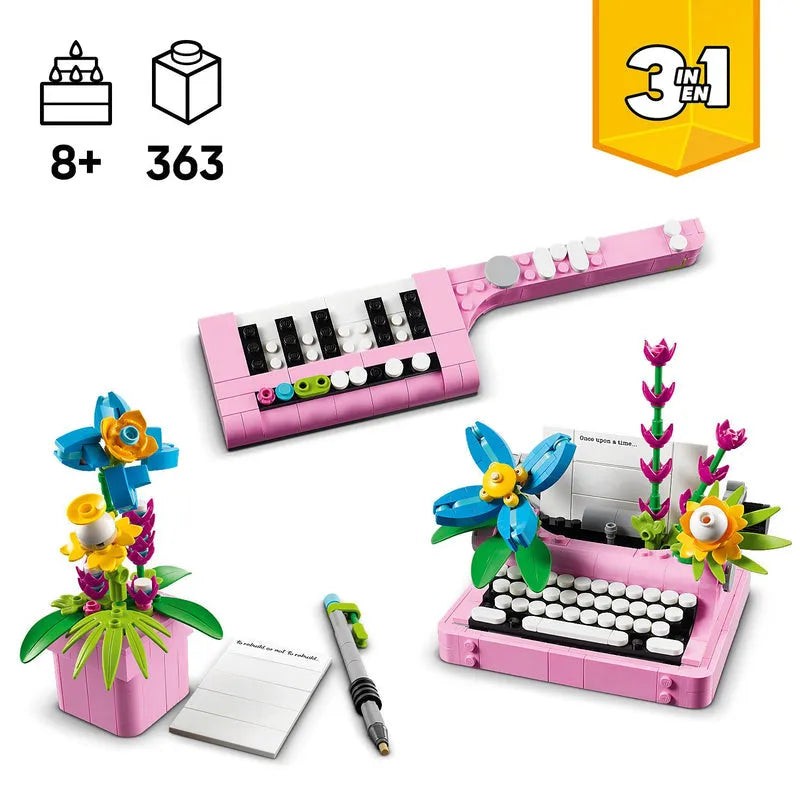 LEGO Typemachine met bloemen 31169 Creator 3-in-1