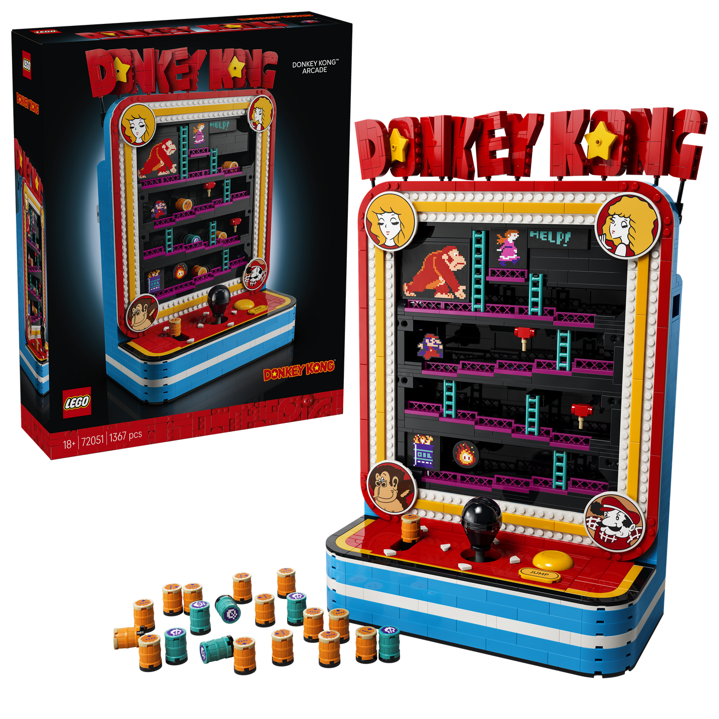 LEGO Donkey Kong-Arcadekast - Bouwpakket voor Volwassenen - Arcadespel voor Verzamelaars - Retro Woondecoratie en Kantoor Decoratie - Videogame Merch - Cadeau voor Gamers, Mannen en Vrouwen - 72051