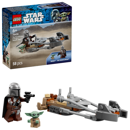 LEGO Star Wars De Mandalorian en Grogu's Speederbike Bouwpakket voor Kinderen 75436