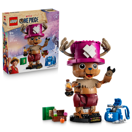 LEGO ONE PIECE Tony Tony Chopper Figuur – Verzamelbaar Speelgoed voor Kinderen met Accessoires – Schattige Kinderkamer Decoratie – Cadeau voor Jongens en Meisjes vanaf 9 Jaar en Fans – 75643