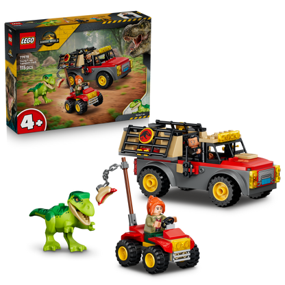 LEGO Jurassic World Jonge T. Rex Transporttruck - Speelgoed Dinosaurus voor Kinderen - Bouwpakket met T. Rex Figuur, 2 Minifiguren en Terreinwagen - Cadeau voor Jongens en Meisjes vanaf 4 Jaar 77978