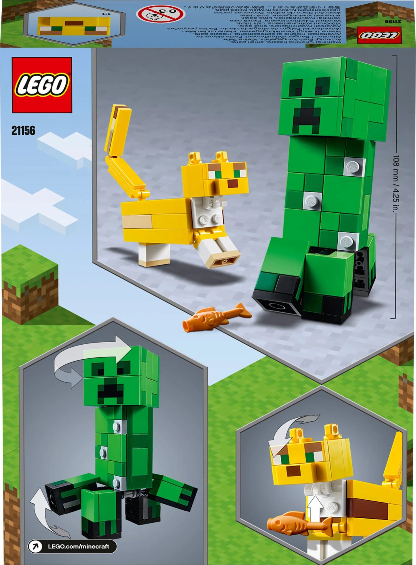 LEGO BigFig Creeper and Ocelot 21156 Minecraft