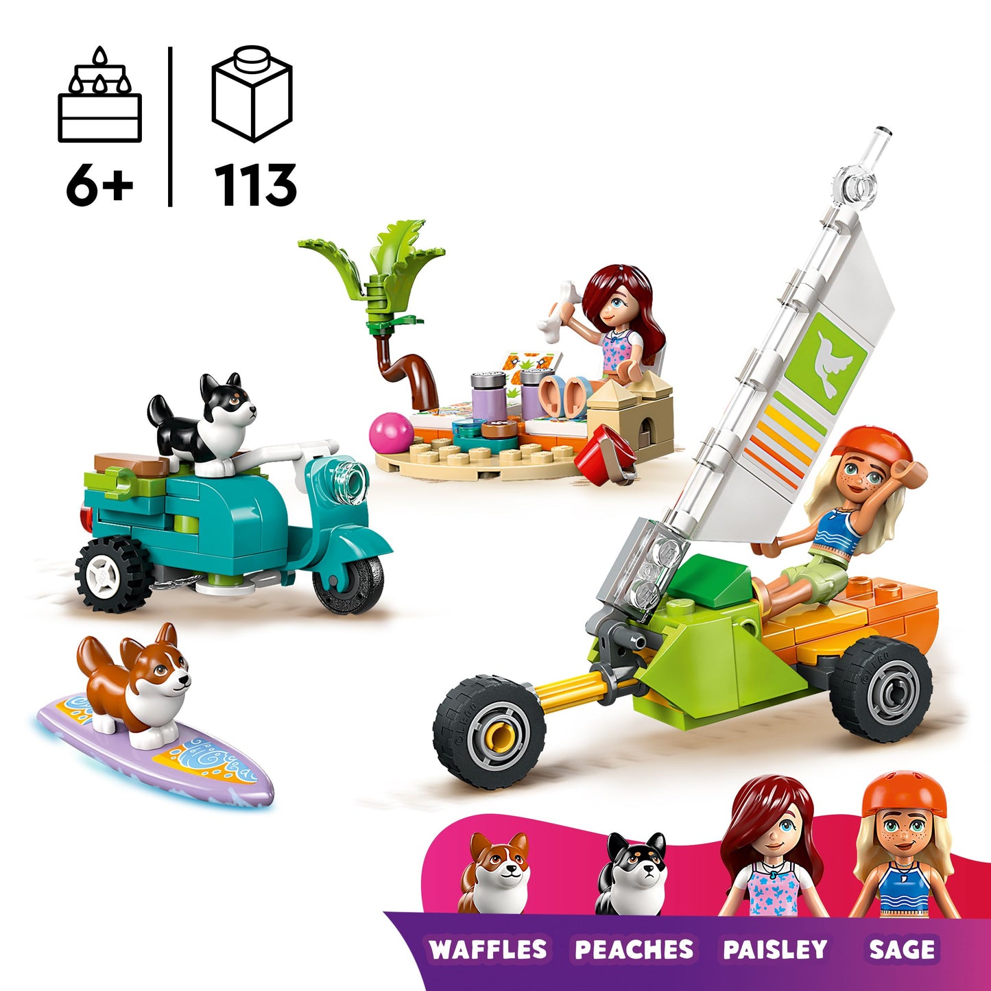 LEGO Surf & Scooter Fun with the Puppies 42641 Friends