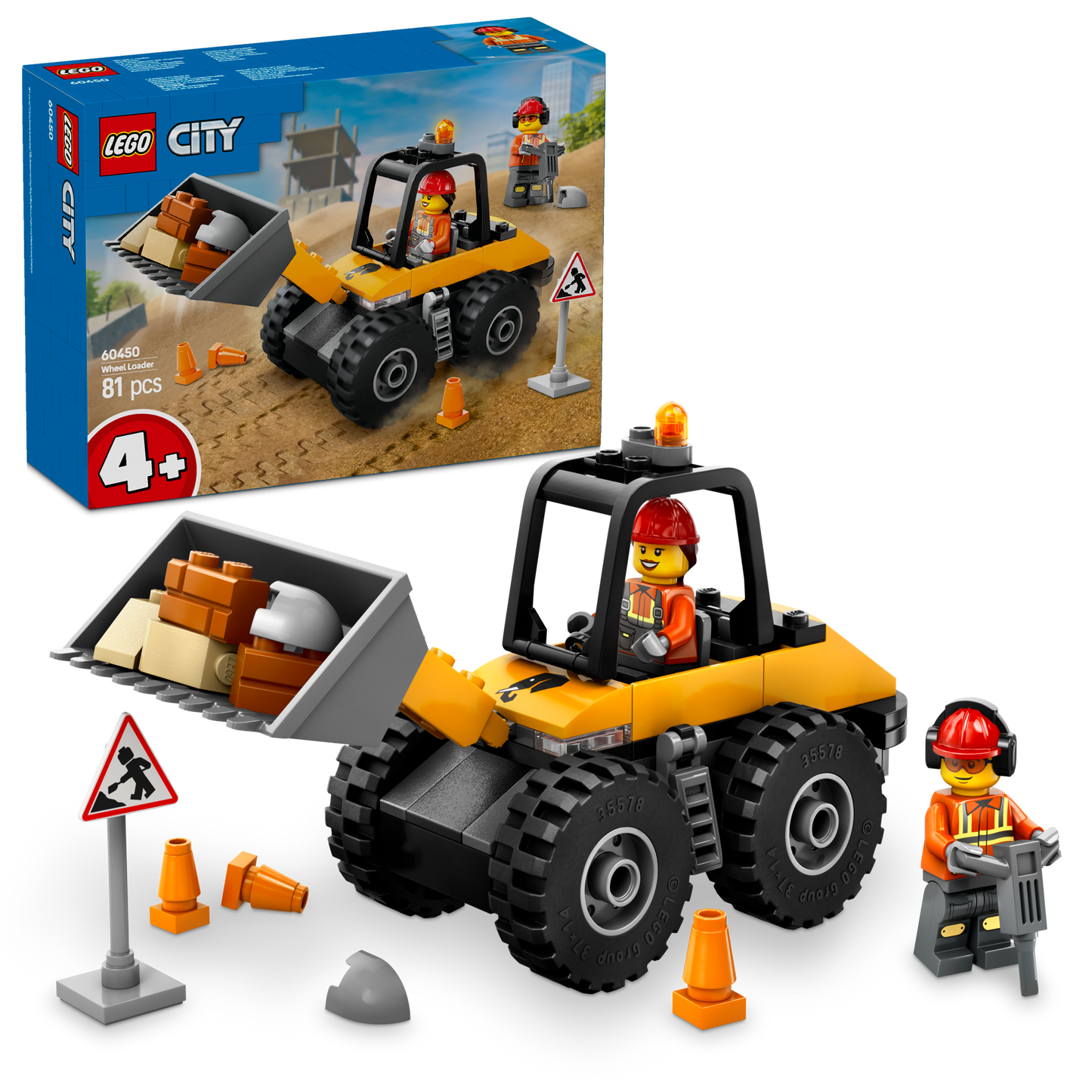 LEGO Yellow Wheel Loader Excavator 60450 City (Pre-Order: January 2025)