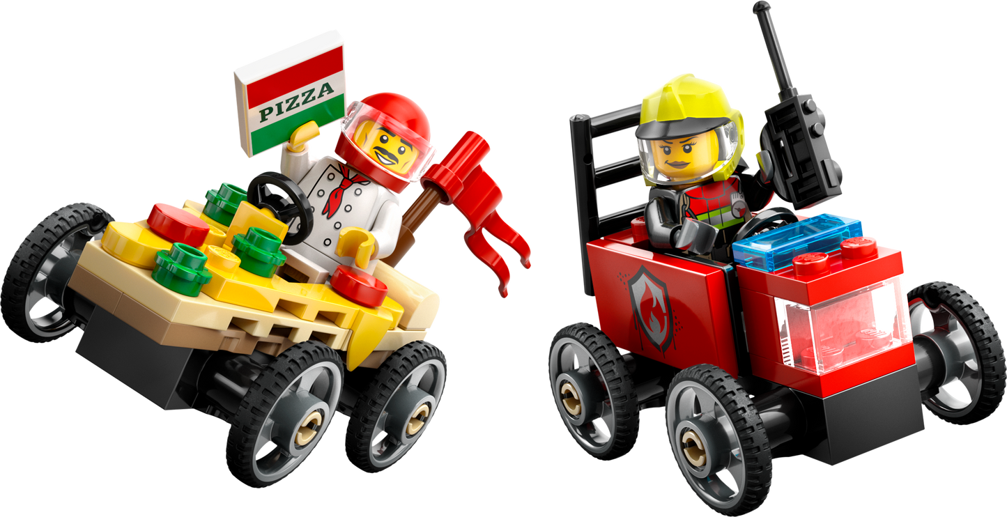 LEGO Race Car Package: Pizza Van vs Fire Truck 60458 City