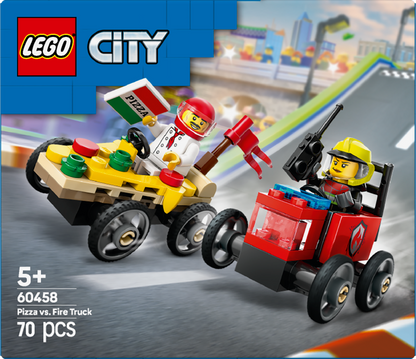 LEGO Race Car Package: Pizza Van vs Fire Truck 60458 City