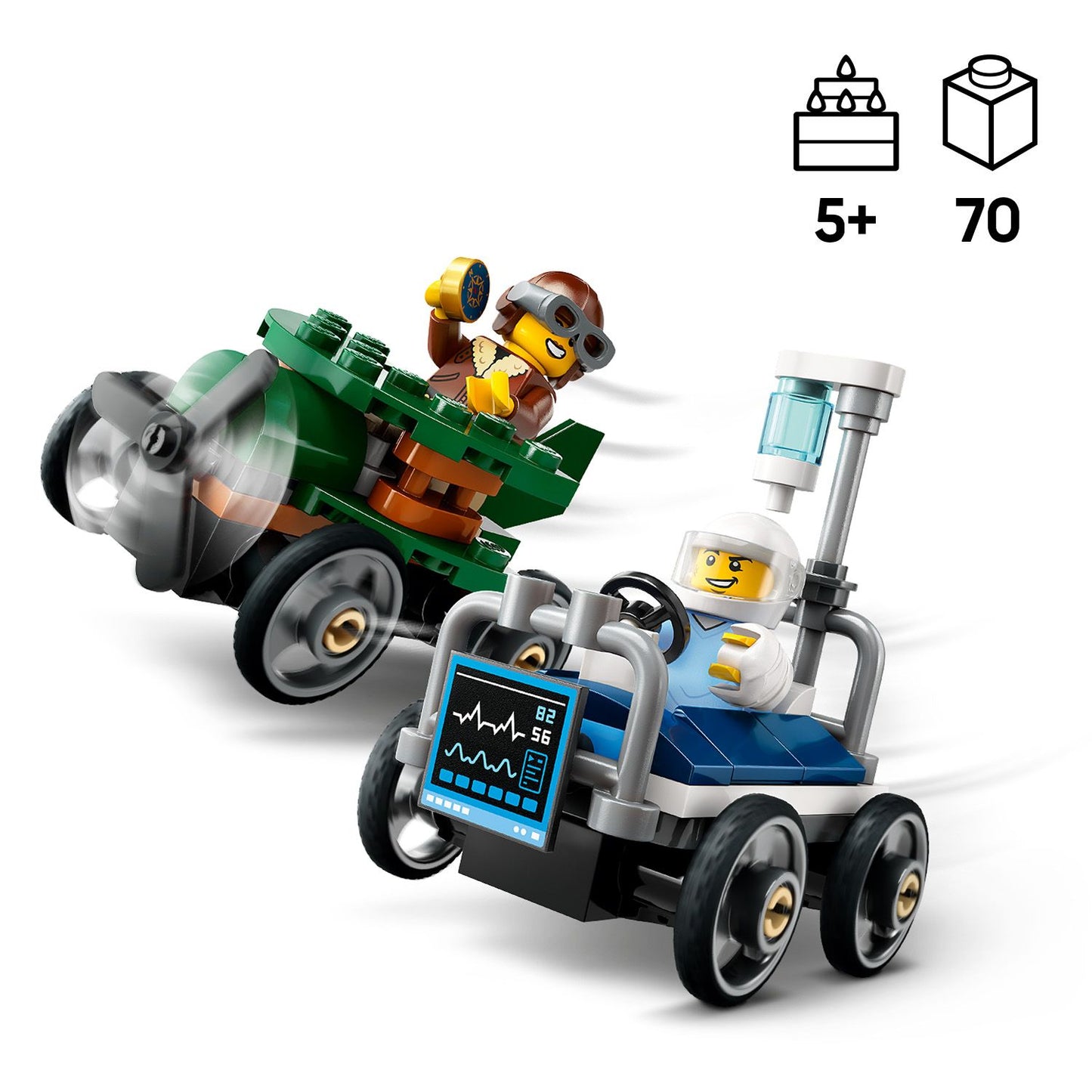 LEGO Race Car Pack: Plane vs Hospital Bed 60459 City