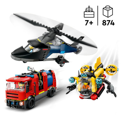 LEGO Helicopter, Fire Truck and Submarine 60462 City