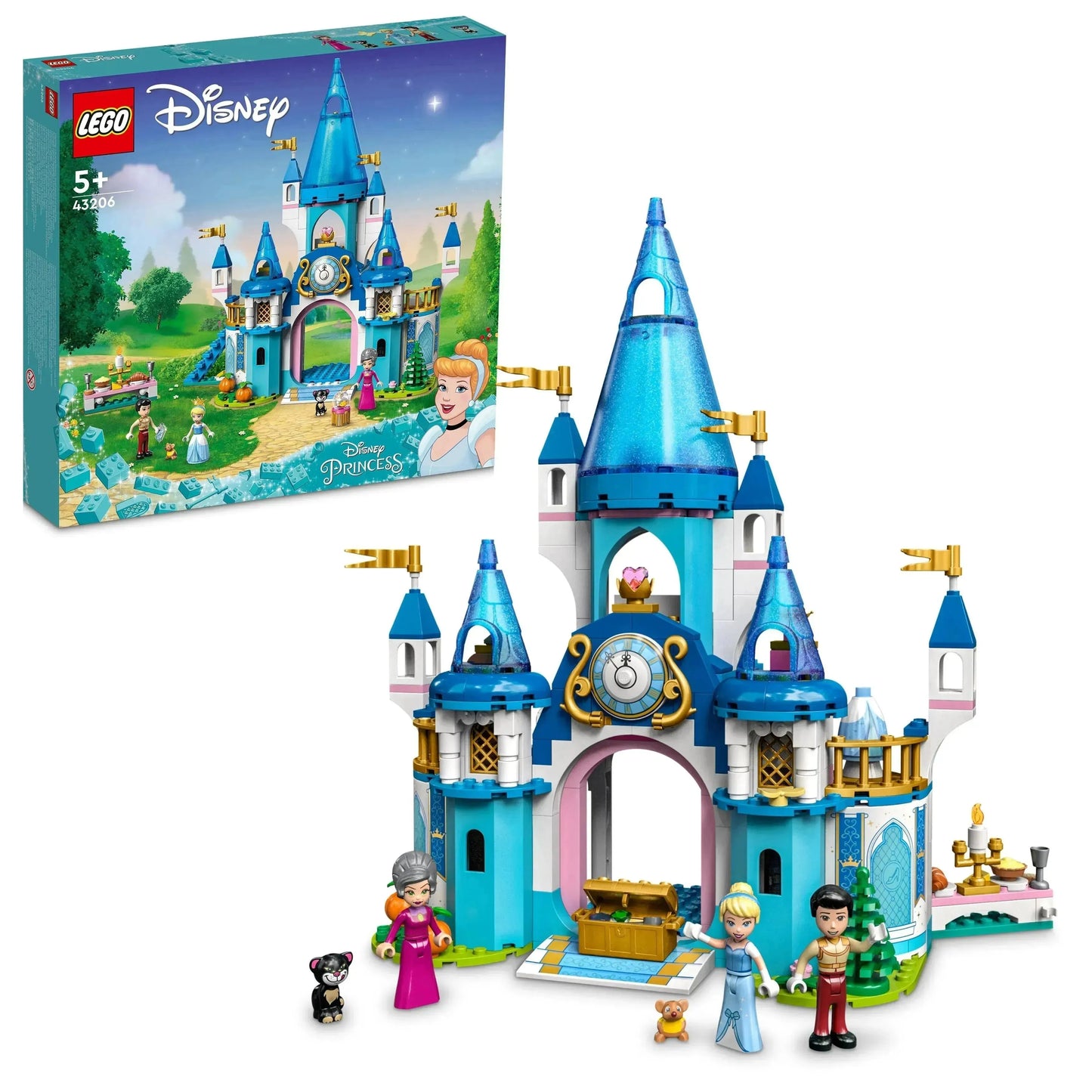 LEGO Het Disney kasteel van Assepoester en de knappe prins 43206 Disney