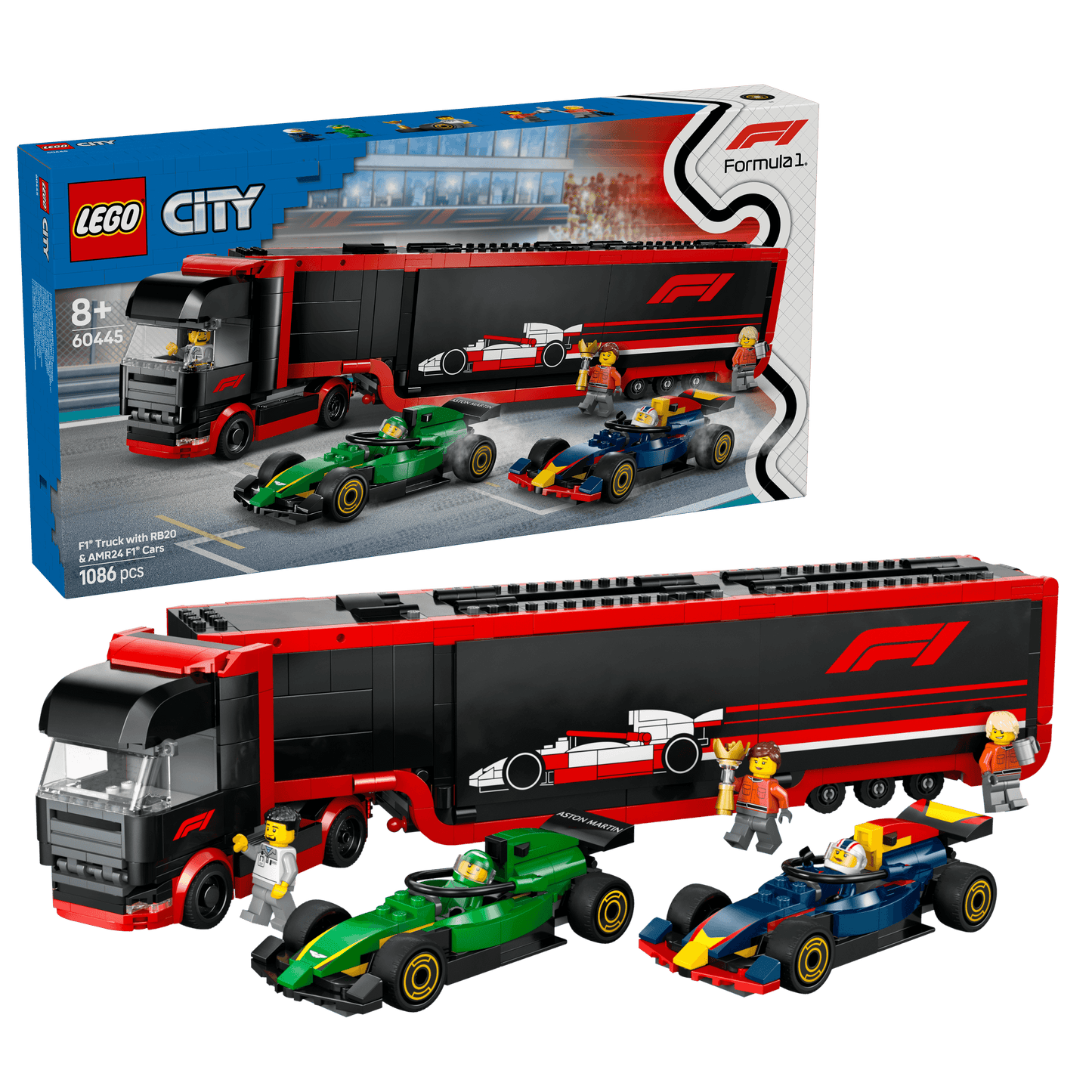 LEGO F1 Truck with Red Bull RB20 &amp; Aston Martin AMR24 F1 cars 60445 City (Delivery: January 1, 2025)