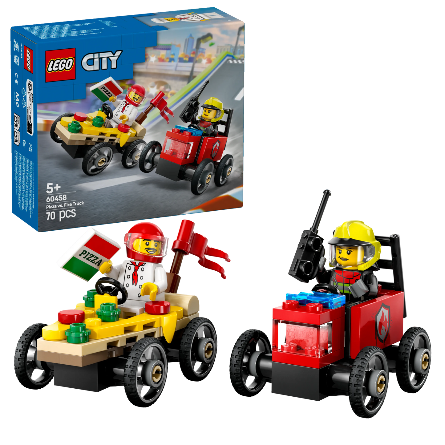 LEGO Race Car Pack: Pizza Van vs Fire Truck 60458 City (Pre-Order: January 2025)