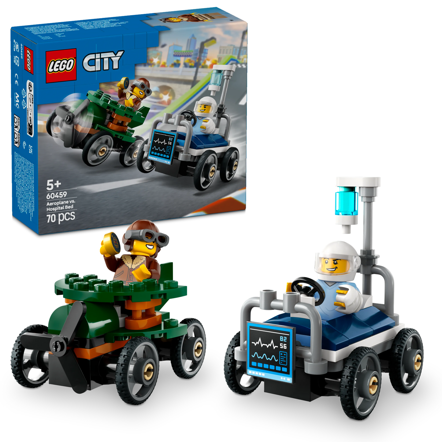 LEGO Raceauto pakket: vliegtuig vs ziekenhuisbed 60459 City