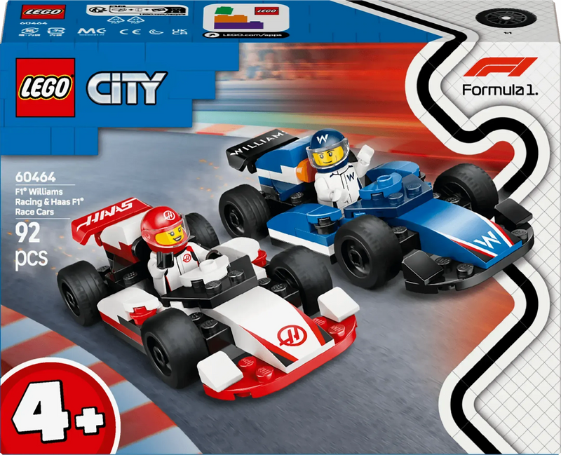 LEGO F1 Williams Racing & Haas Formule 1 auto's 60464 City