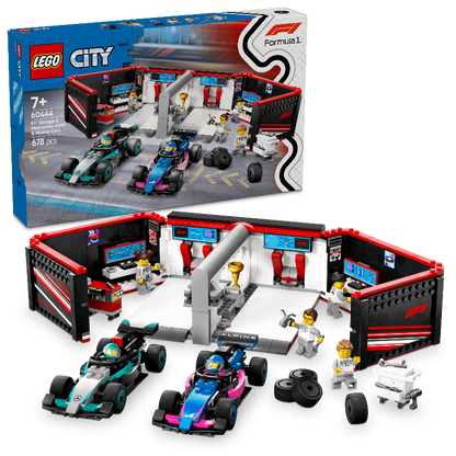 LEGO Pit Box with Mercedes AMG and Alpine F1 Cars 60444 City (Delivery: January 1, 2025)