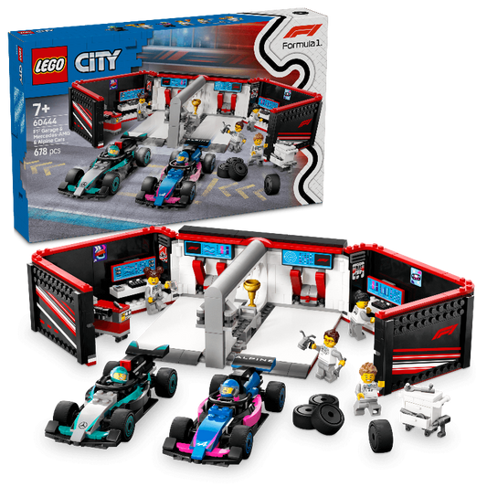 LEGO Pit Box with Mercedes AMG and Alpine F1 Cars 60444 City (Delivery: January 1, 2025)