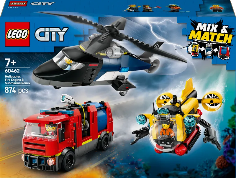 LEGO Helicopter, Fire Truck and Submarine 60462 City (Pre-Order: January 2025)