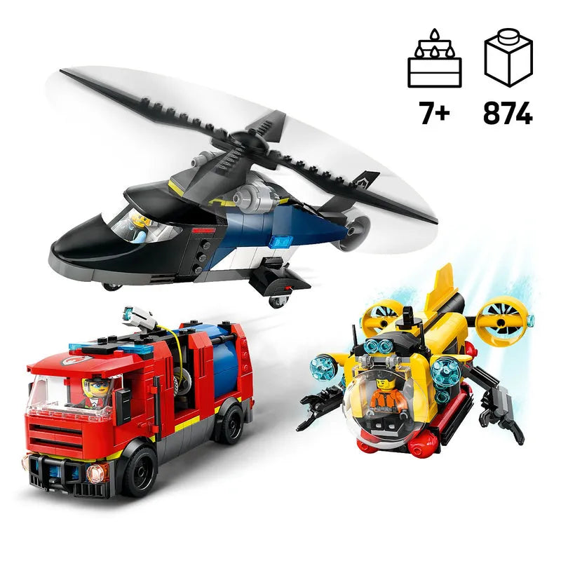 LEGO Helicopter, Fire Truck and Submarine 60462 City (Pre-Order: January 2025)