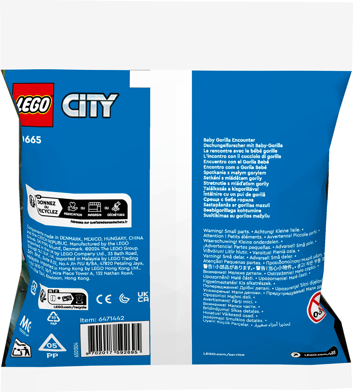 LEGO Ontmoeting met de babygorilla 30665 City LEGO CITY @ 2TTOYS | Official LEGO shop😊🥰 LEGO €. 3.49