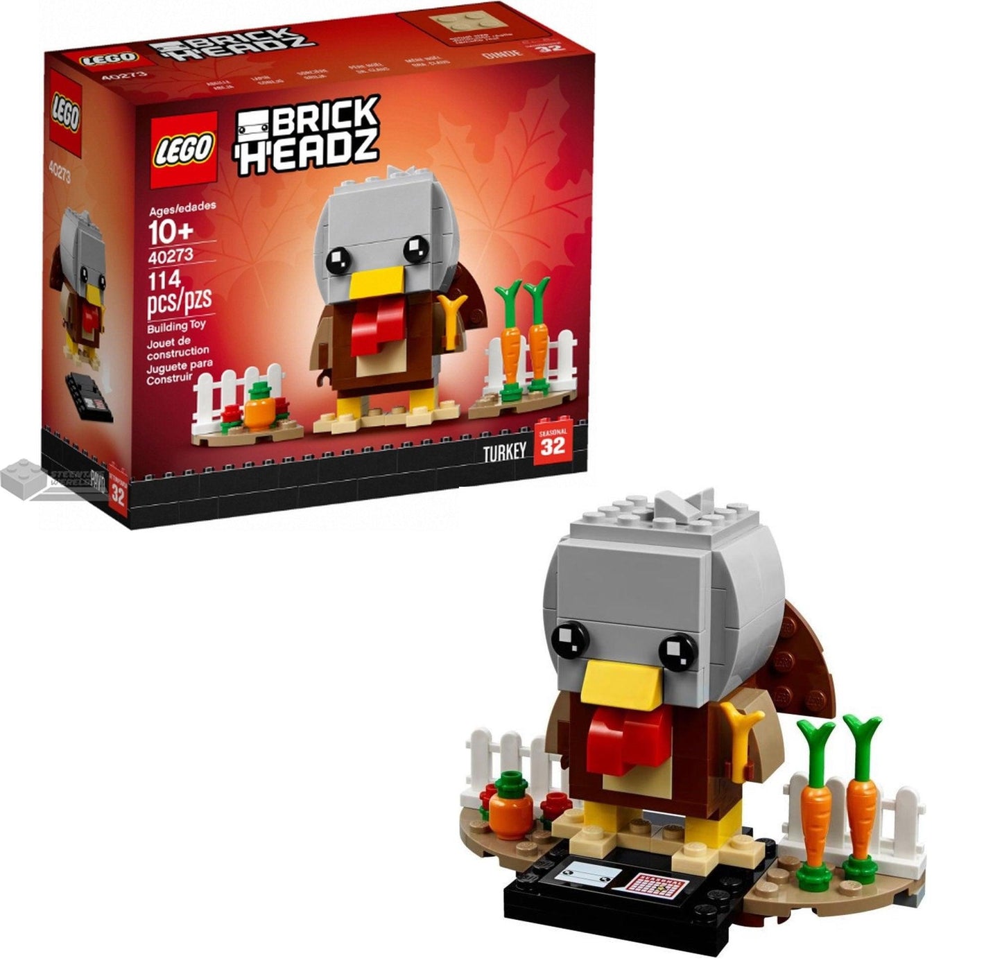 LEGO Thanksgiving kalkoen met wortels 40273 Brickkeadz (nr 32) LEGO BRICKHEADZ @ 2TTOYS | Official LEGO shop😊🥰 LEGO €. 12.49