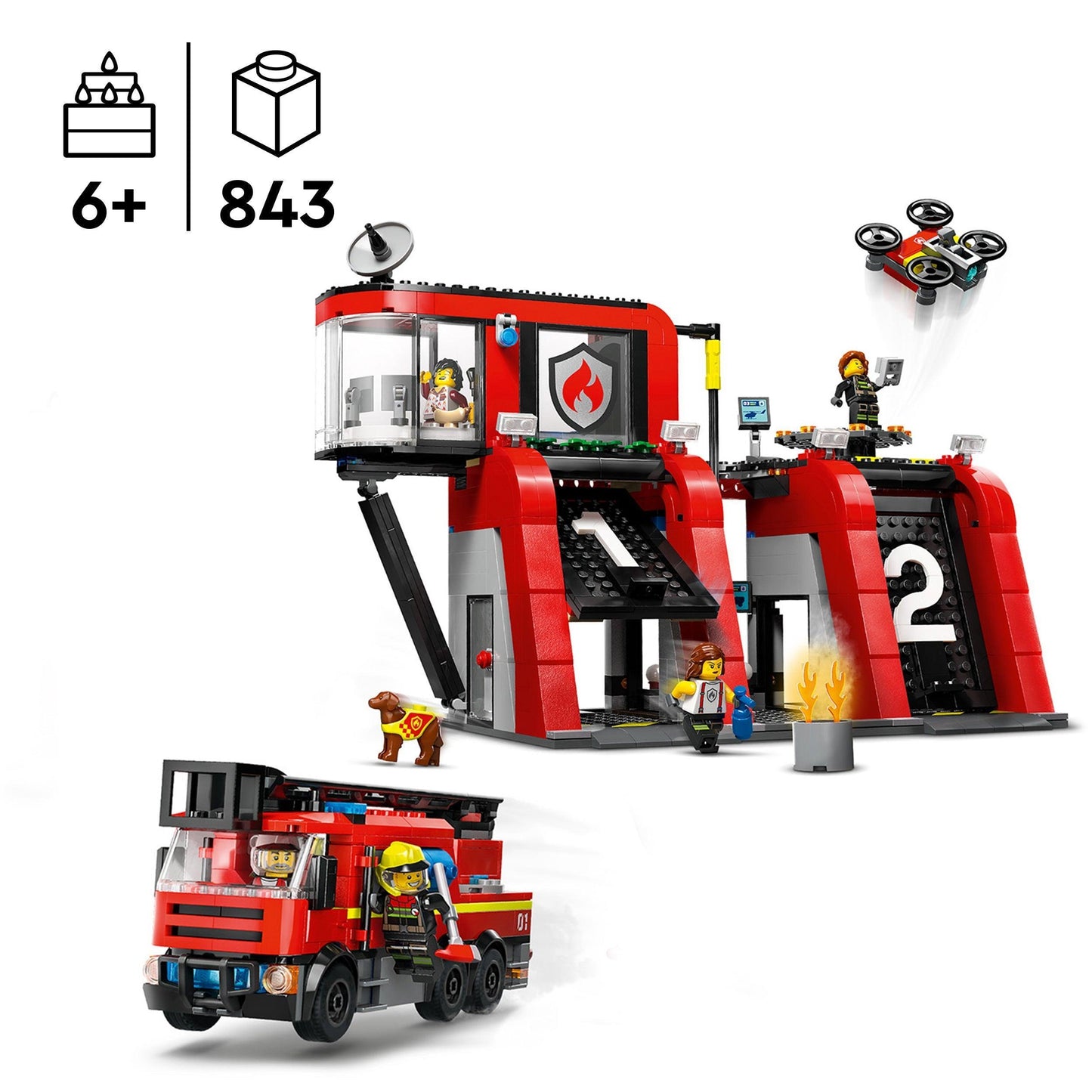 LEGO Fire Station with Fire Engine 60414 City LEGO CITY @ 2TTOYS | Official LEGO shop😊🥰 LEGO €. 79.99