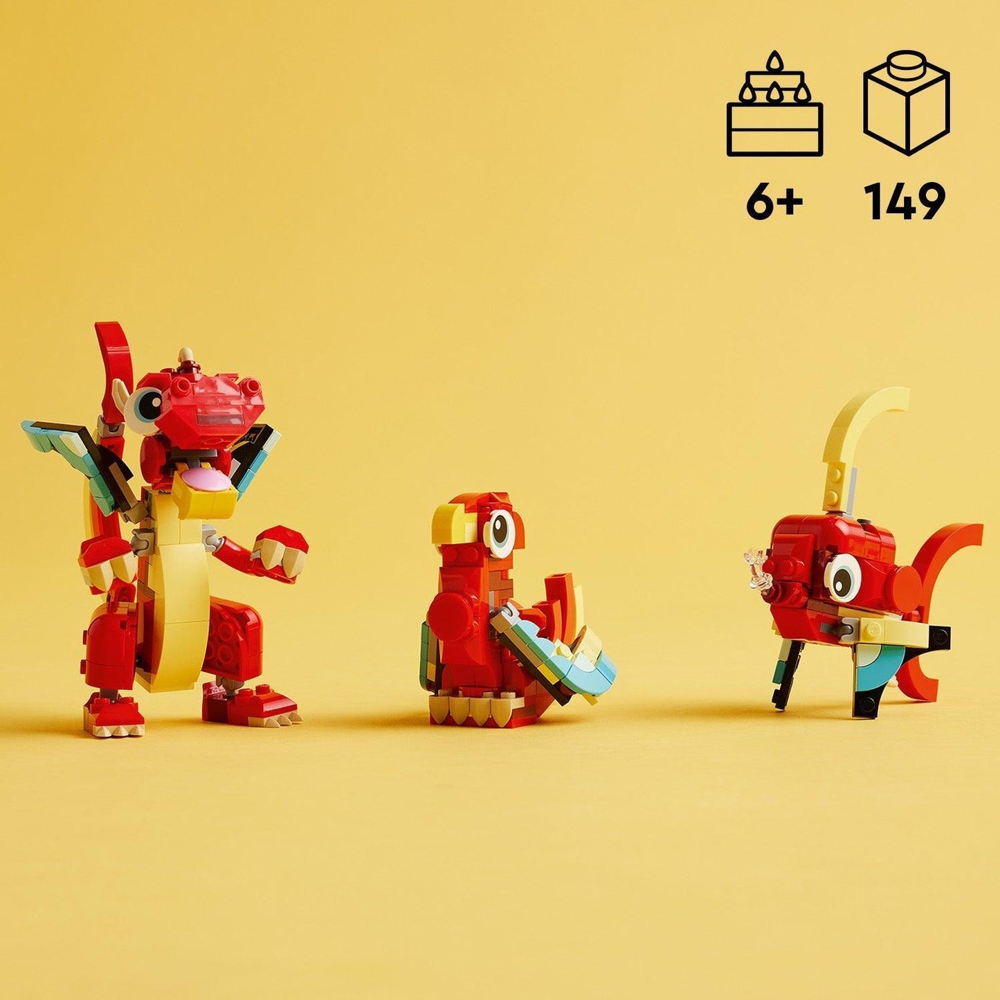 LEGO Red Dragon 31145 Creator 3 in 1 LEGO CREATOR 3 IN 1 @ 2TTOYS | Official LEGO shop😊🥰 LEGO €. 9.99