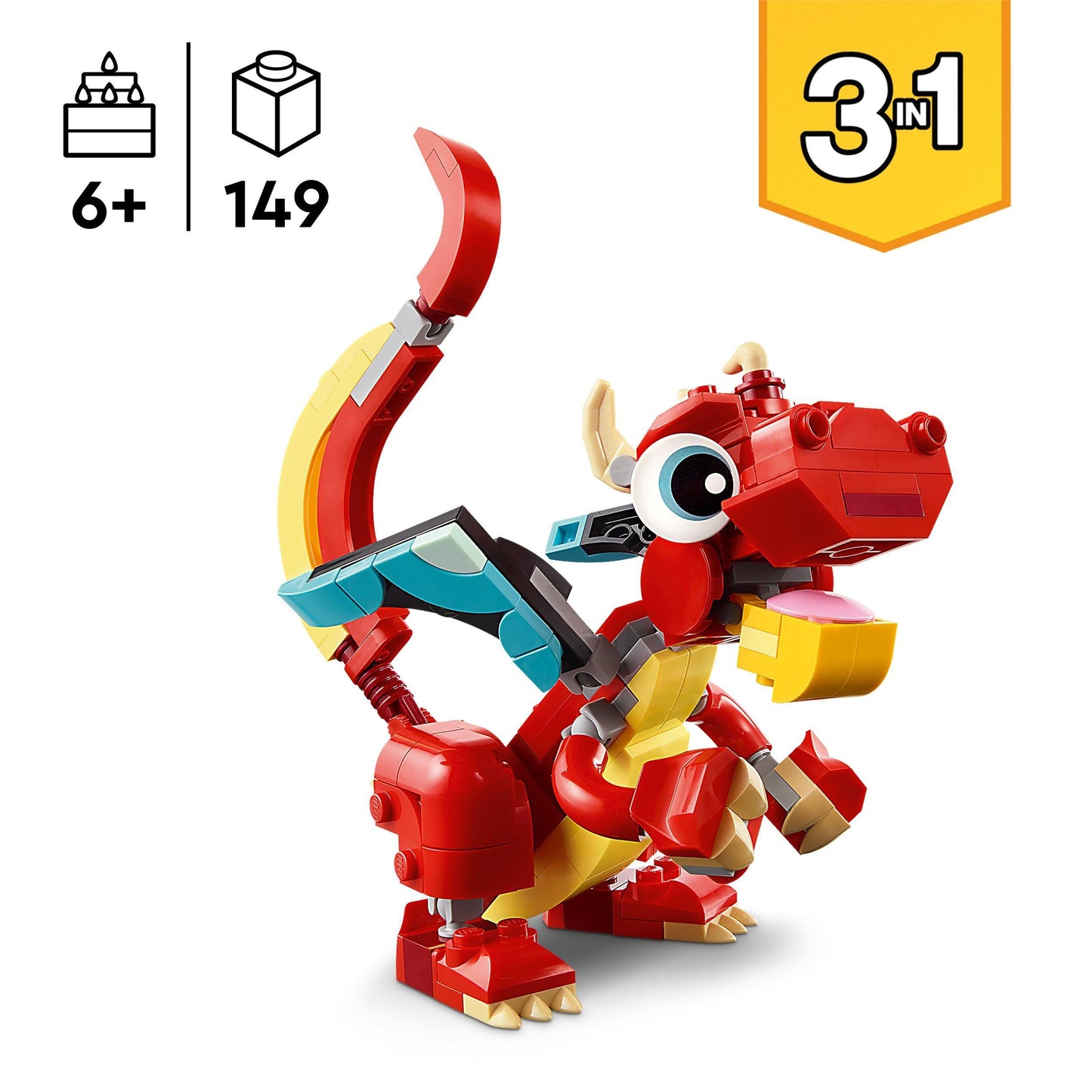 LEGO Rode Draak 31145 Creator 3 in 1 LEGO CREATOR 3 IN 1 @ 2TTOYS | Official LEGO shop😊🥰 LEGO €. 8.49